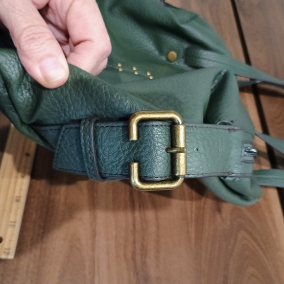 a.n.a Teal Leather Shoulder Bag with Gold Accents - Picture 5 of 10